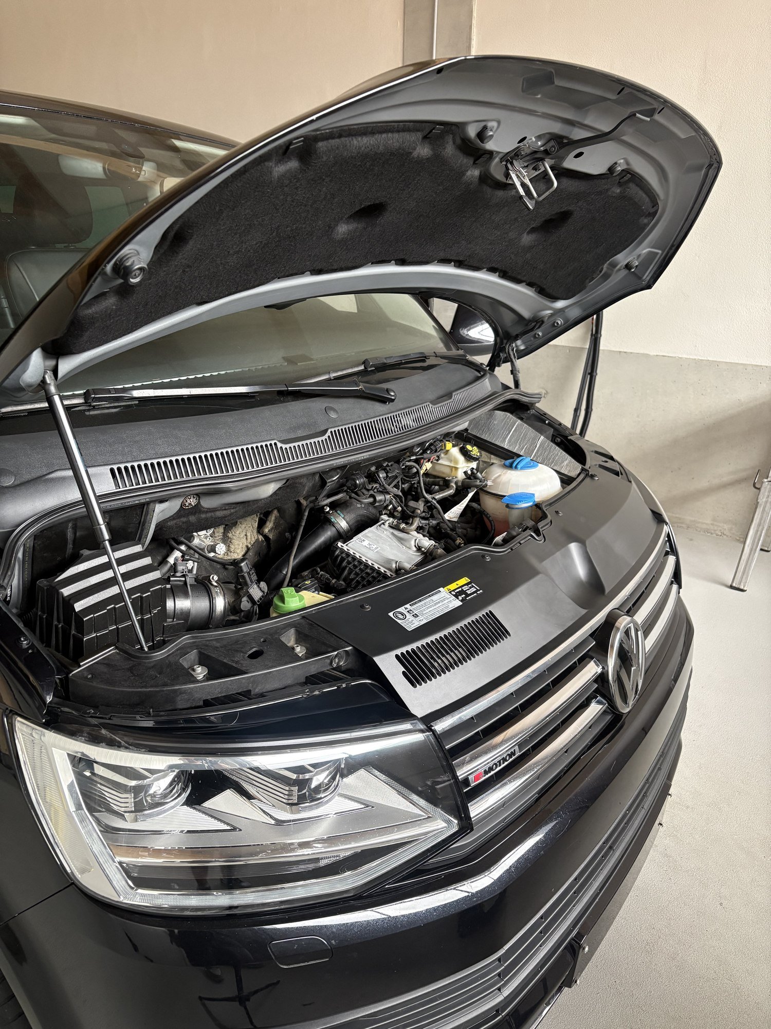 Motorraum des VW T6 nach der Aufbereitung